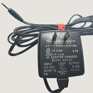 Vintage Texas Instruments AC9130 AC Adapter Charger‎ 6VAC 175mA USA TI